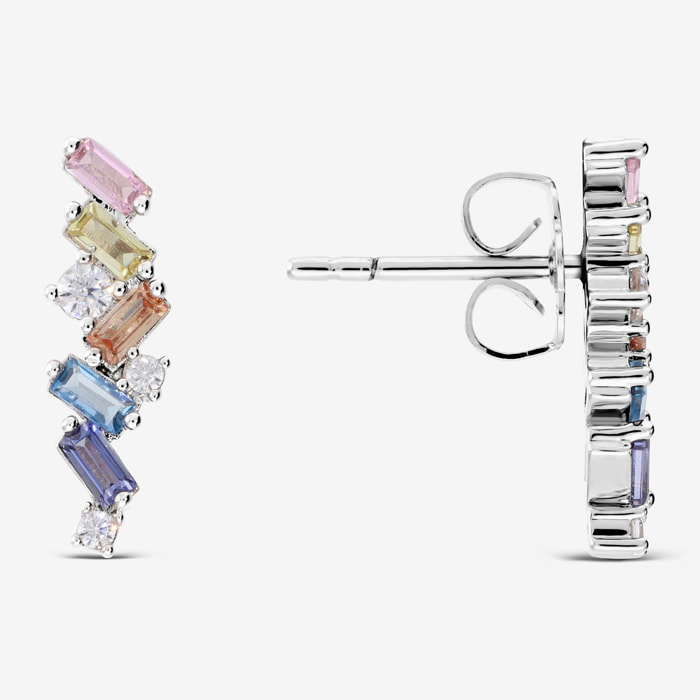 Orecchini Pendenti con Cubic Zirconia Multicolore