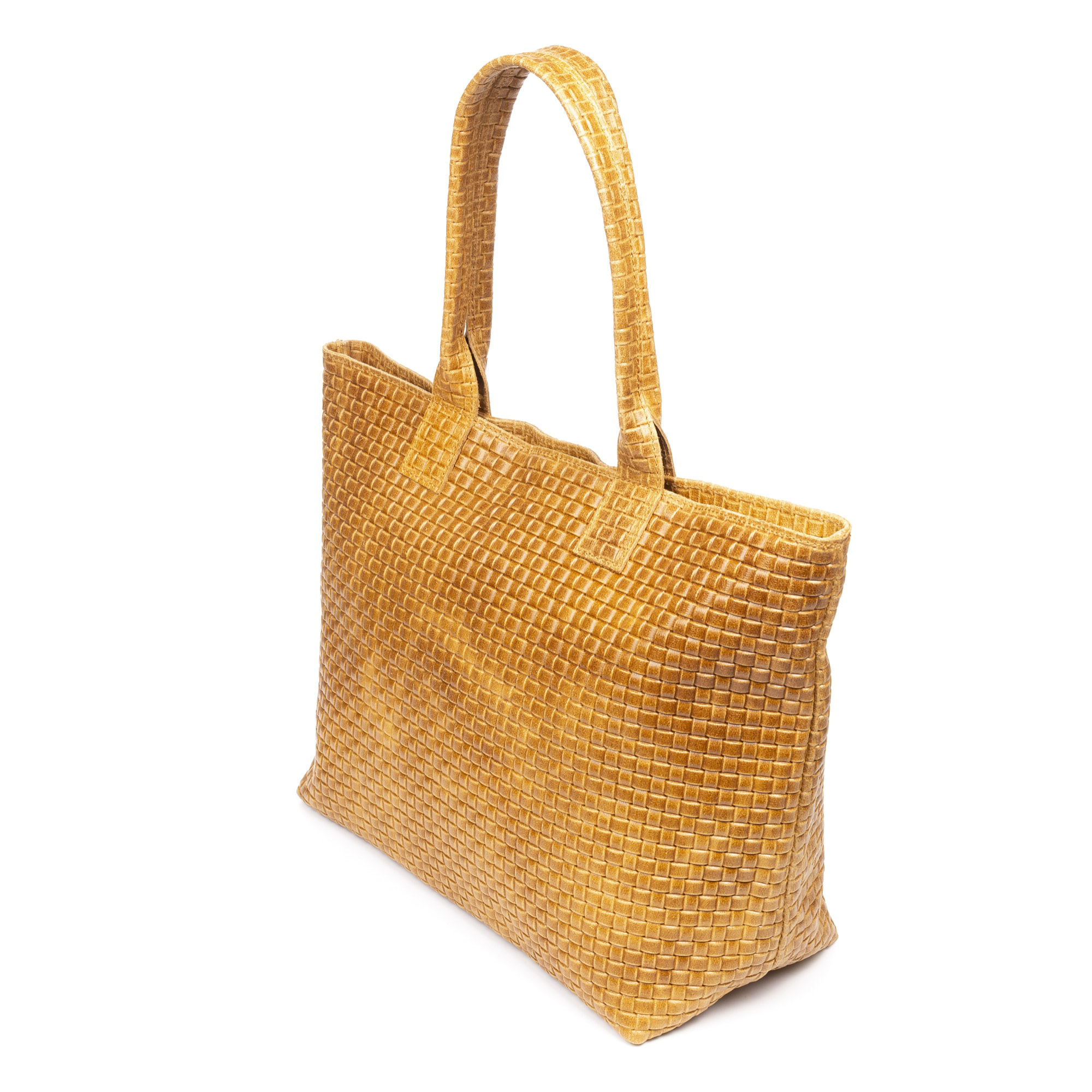 Albisola bolso de hombro de mujer. Piel auténtica acabado Gamuza grabado entrelazado.