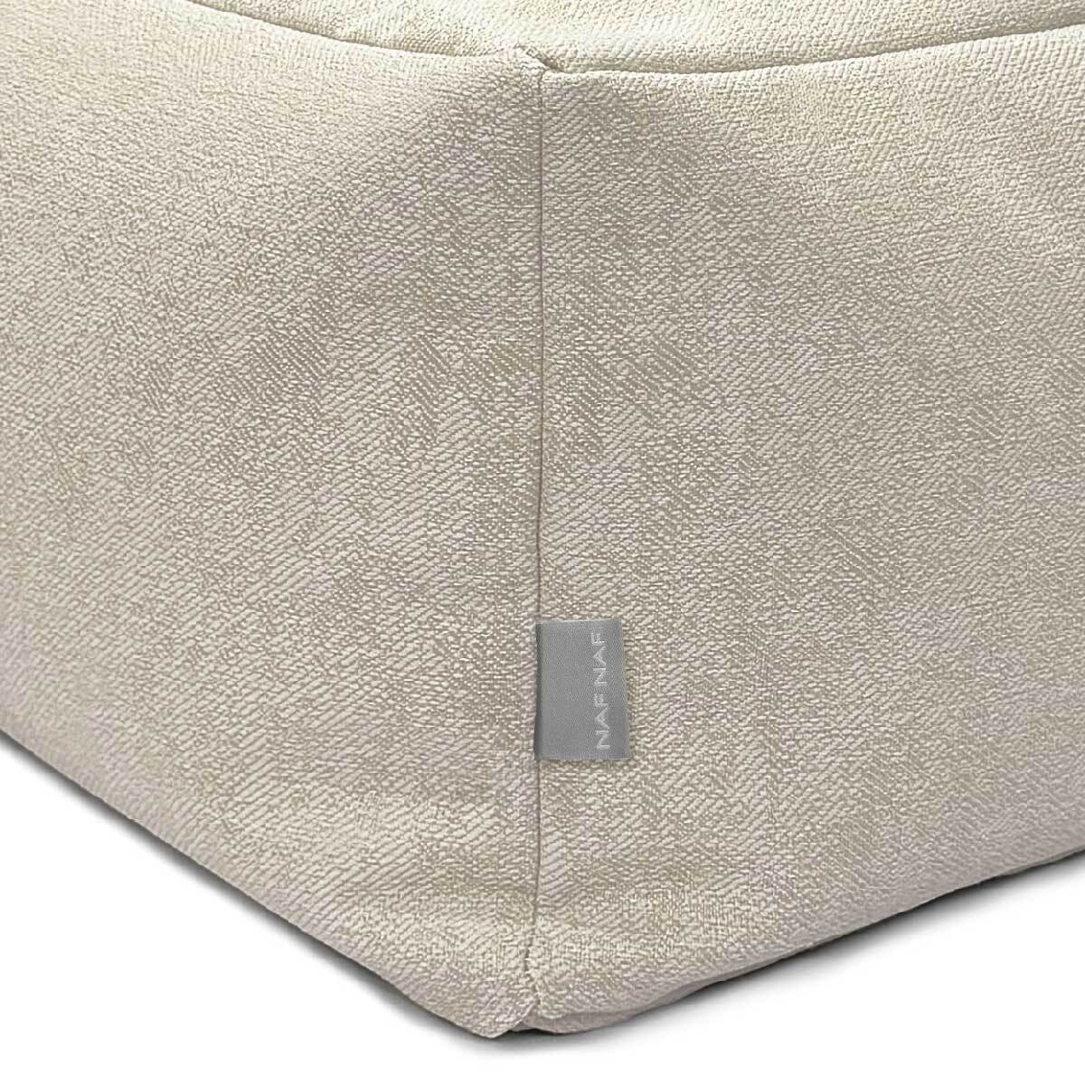 Puff desenfundable ZAIRA crudo 50x50x25 cm. Disponible en varios colores