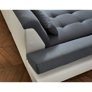 Vermont - canapé panoramique d'angle droit - 7 places - XXL - Blanc / Gris