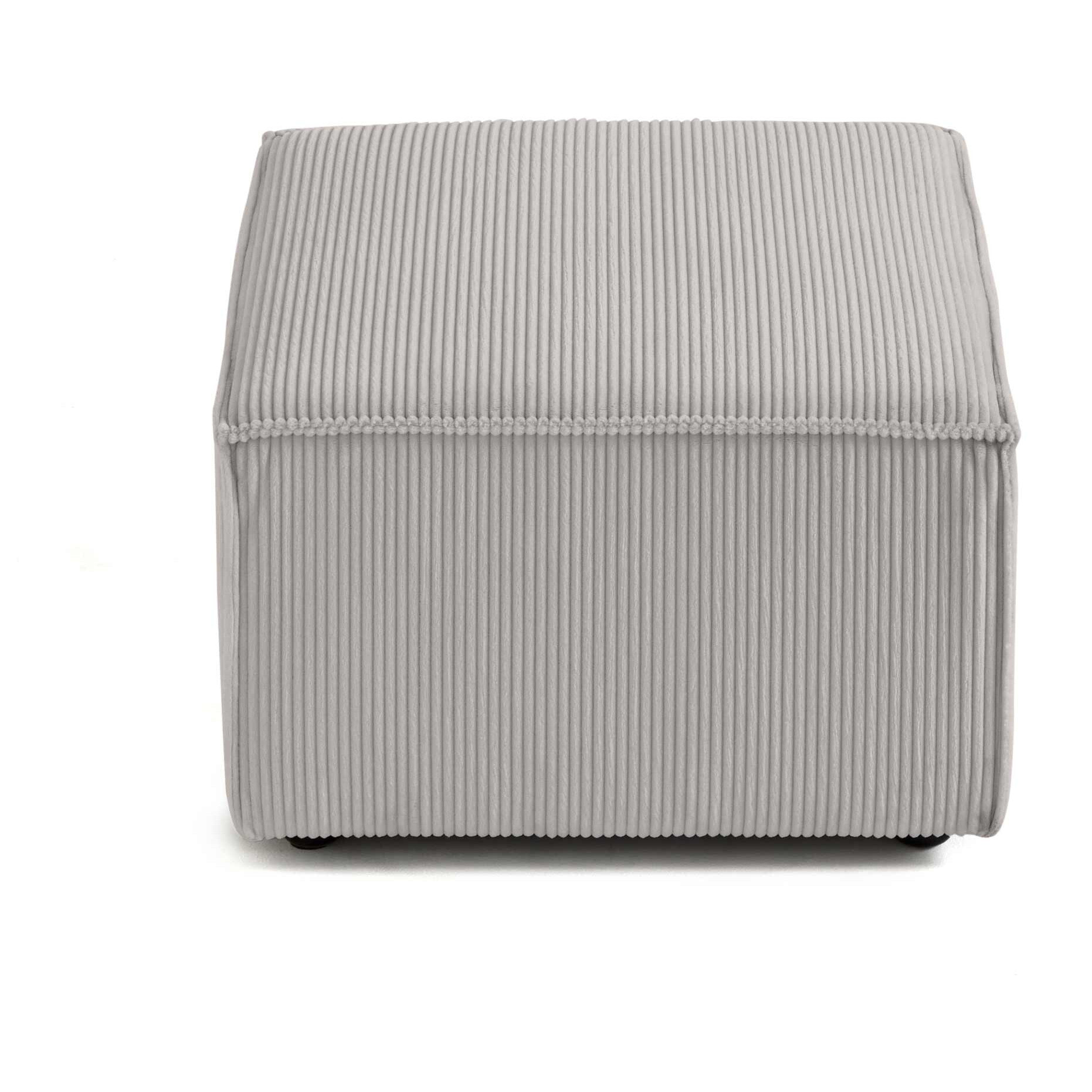 Arty - pouf d'appoint - en velours côtelé - Gris clair