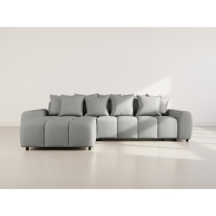Adelaide - canapé d'angle réversible 4 places en tissu texturé - Gris