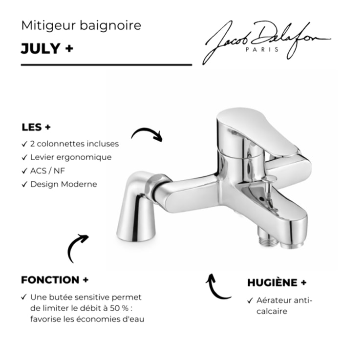 Mitigeur baignoire mécanique July