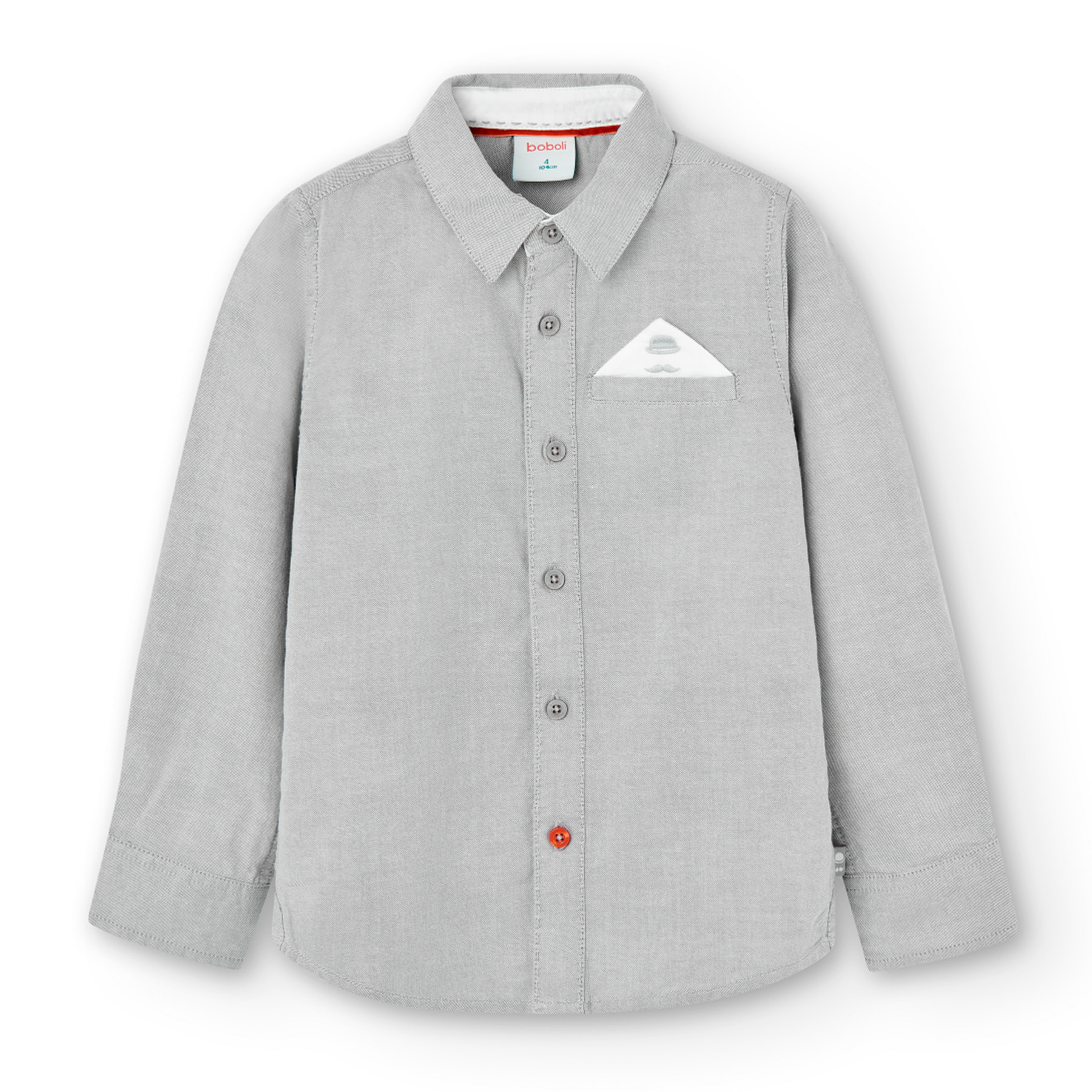 Camisa oxford con bolsillo de niño