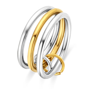 Anillo Lasdu acabado oro 18k y plata