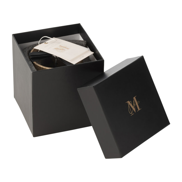 J-Line bougie parfumée M-Chic - Oud & Amber - verre - or/noir - small - 48H