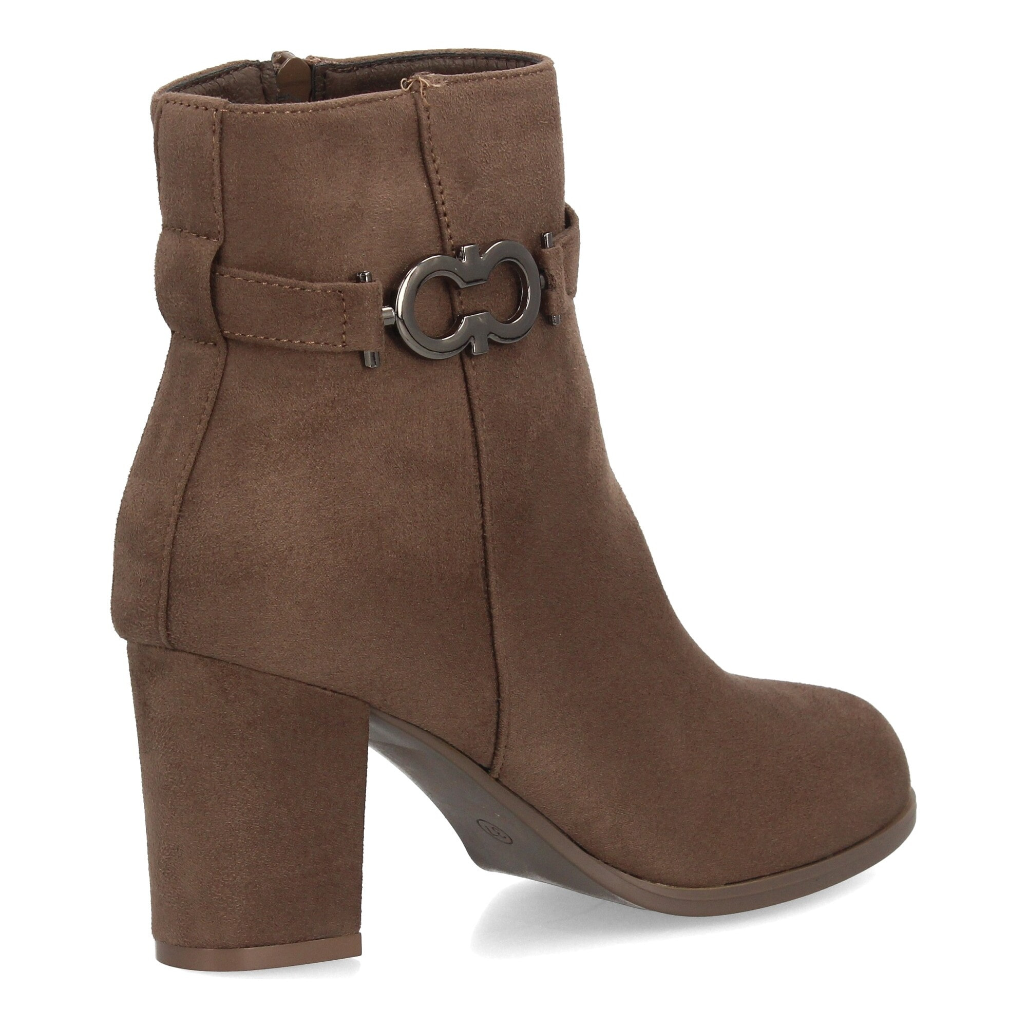 Botin de tacon para mujer con detalle metalico