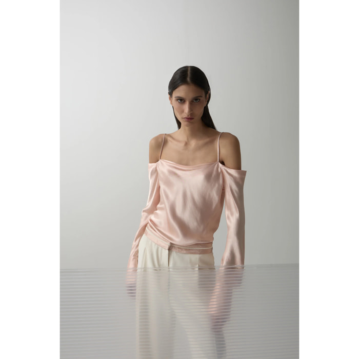 Blusa shiffer in simil satin