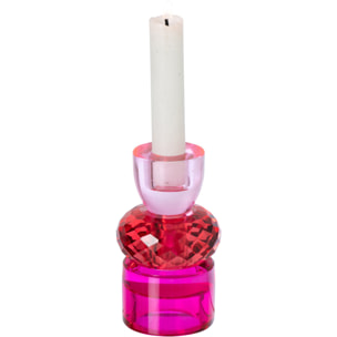 J-Line bougeoir - verre - rouge Noël/fuchsia - small
