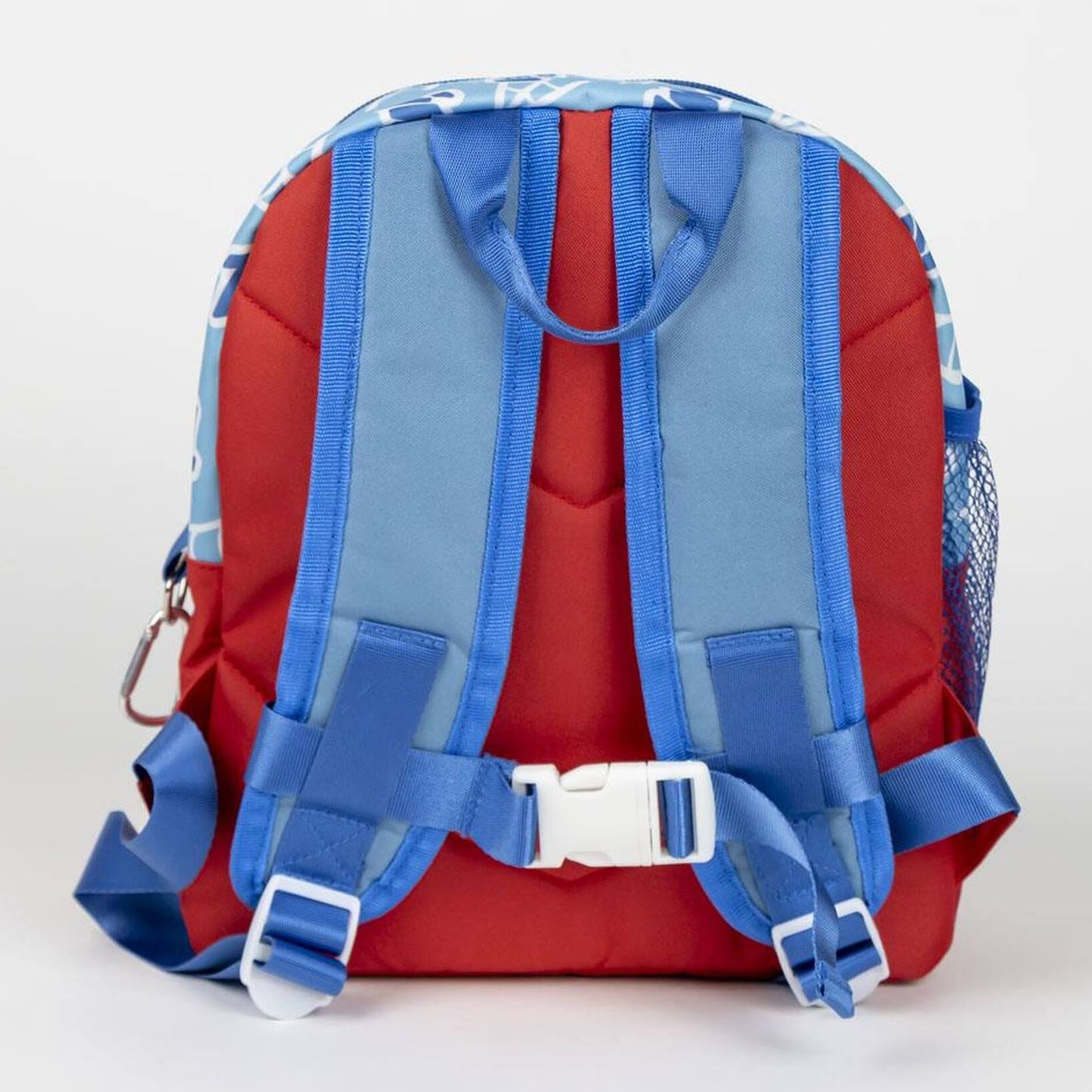 Mochila estilo trekking de spidey - color azul y rojo - 23x27x15 cm - fabricada con poliéster - varios bolsillos - cinturón y asas ajustables