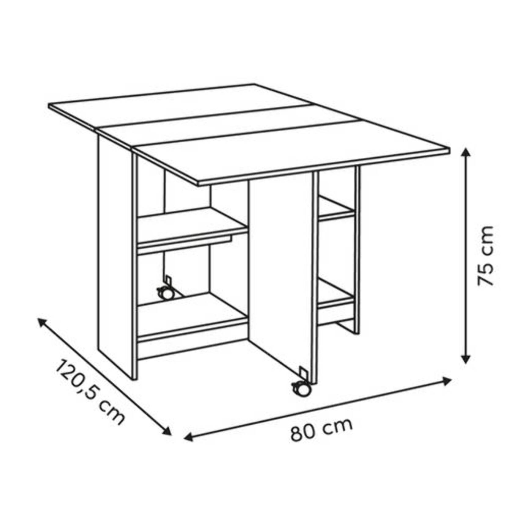Table pliante 4 places Eat up blanc et bois