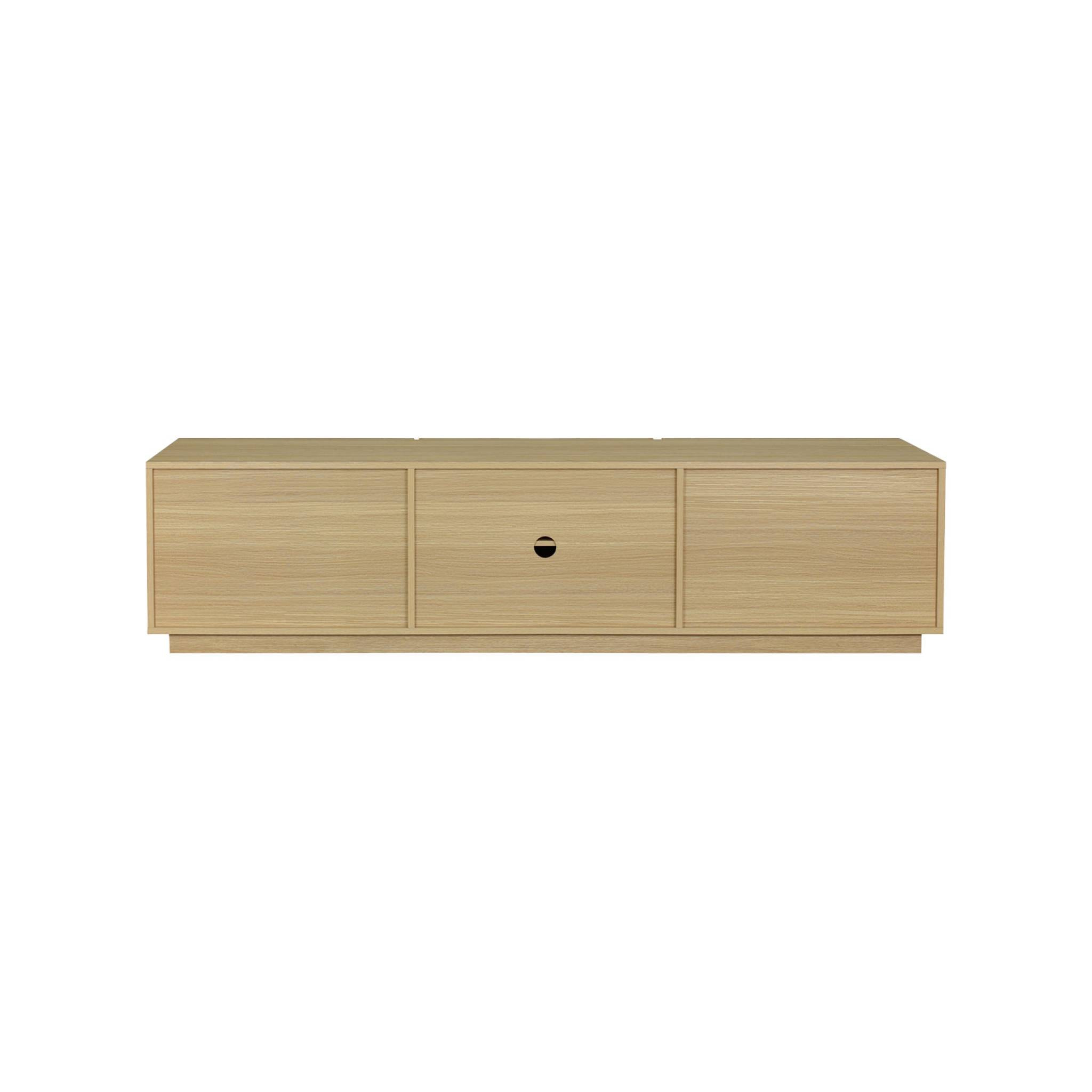 Meuble TV décor bois et tissu 3 portes 180cm KUBA