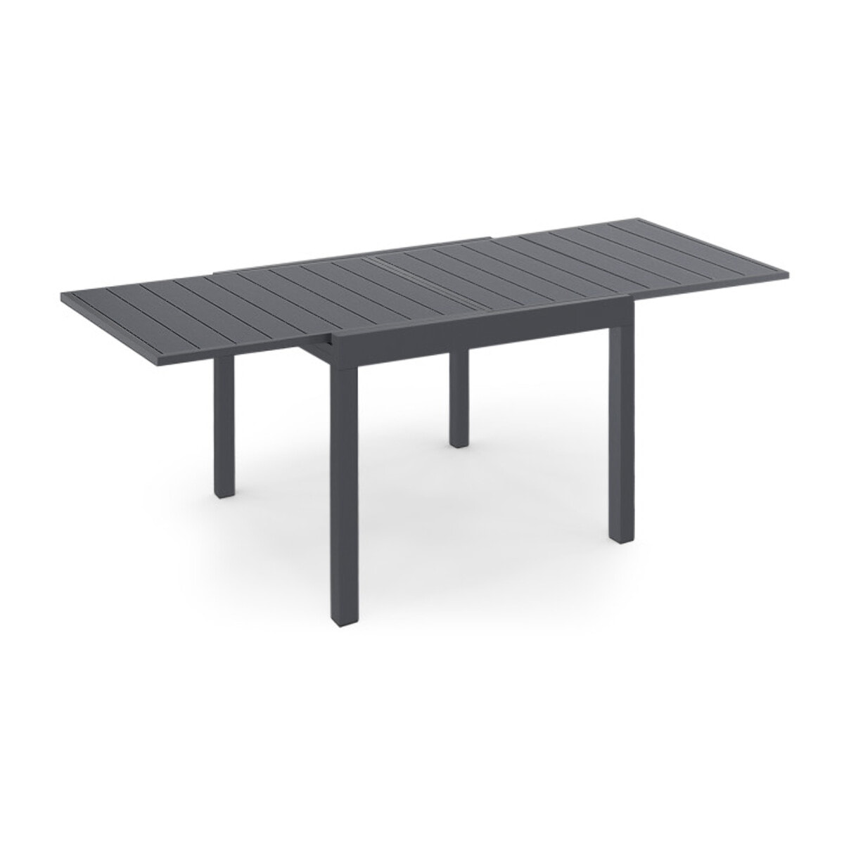 Table de jardin extensible en polywood gris anthracite 90-180cm