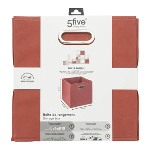Panier tissu 31x31cm "Mix N' Modul" terre de sienne
