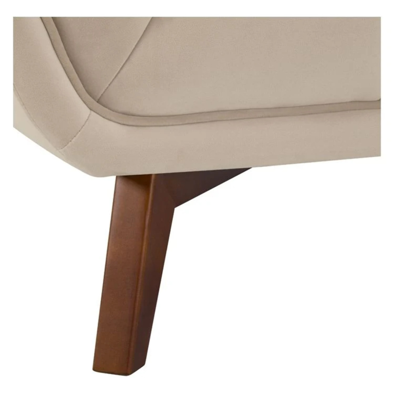 Fauteuil en velours beige capitonné - Mona