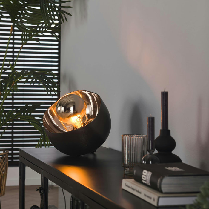 Lampe design noir et argent D 28 cm RALF