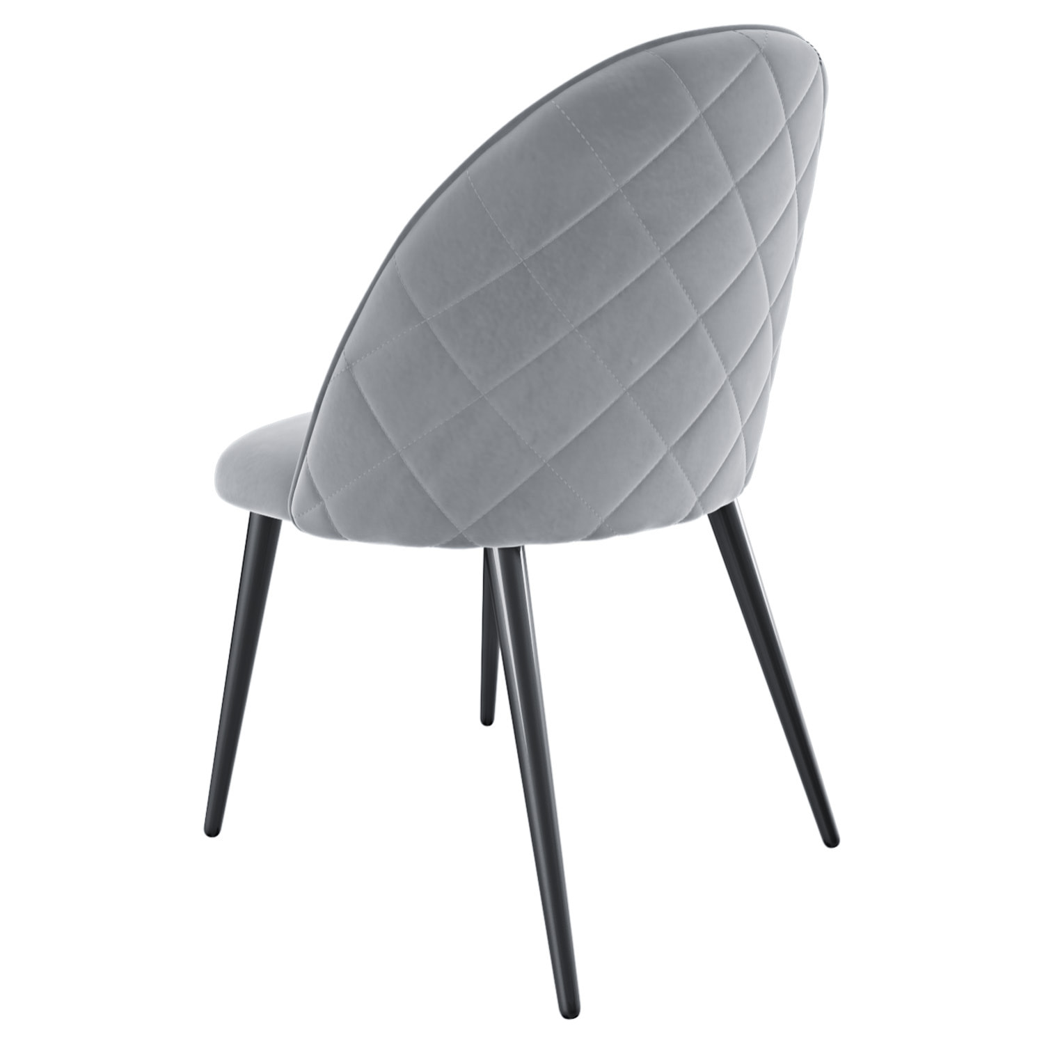 Set di 4 Sedie Imbottite Da Pranzo Ufficio In Velluto Sedia Con Gambe In Metallo Nero Con Schienale Seduta Comoda Per Soggiorno Salotto Grigio Chiaro