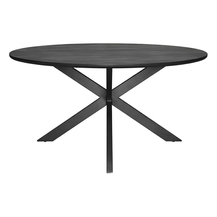 Table ronde noire en bois de manguier Ø150 cm ALVERA