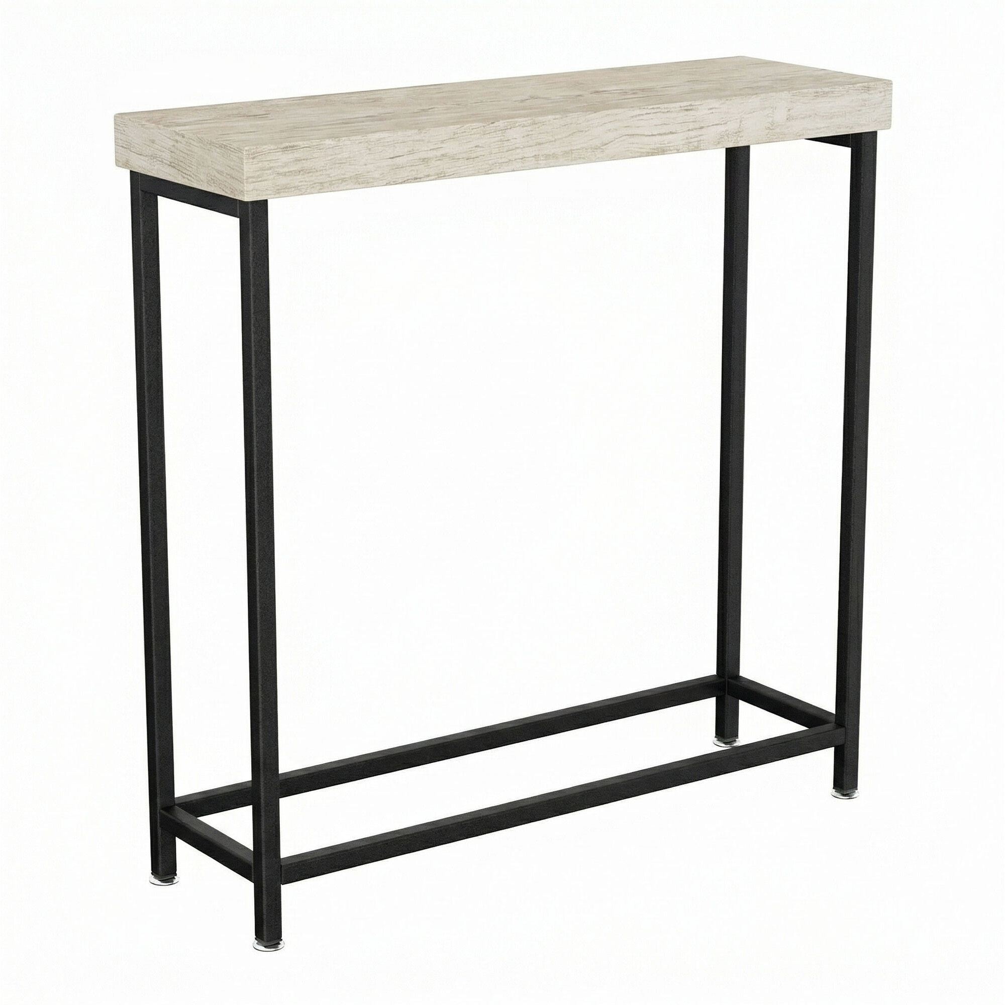 Nikki - Consolle ingresso soggiorno rettangolare 75x75x24 cm stile industrial in metallo e MDF marrone