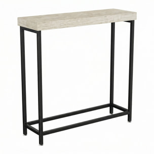 Nikki - Consolle ingresso soggiorno rettangolare 75x75x24 cm stile industrial in metallo e MDF marrone