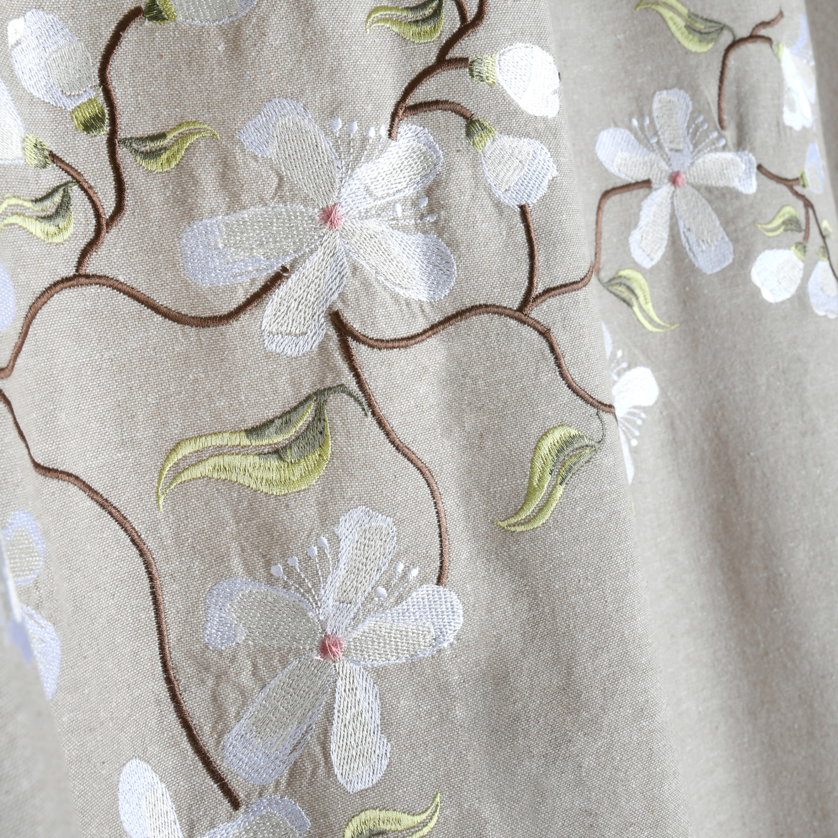 Rideau imprimé floral arbre printanier - Naturel