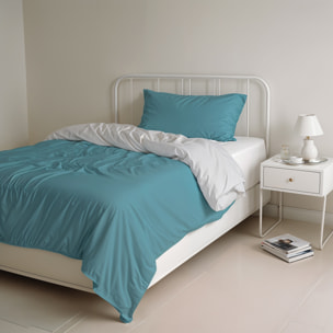 PARURE COPRIPIUMINO NATURAL COLOR PIAZZA E MEZZA - 100% COTONE MADE IN ITALY