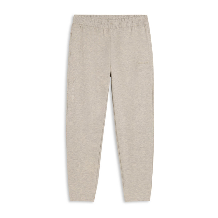 Pantaloni slim mélange con stampa trasparente e zip