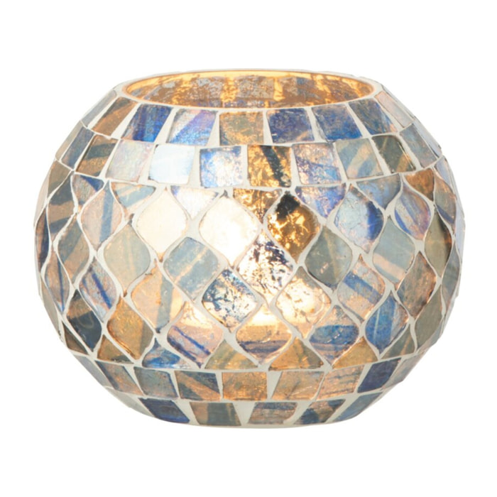 J-Line photophore Mosaïque - verre - gris bleu