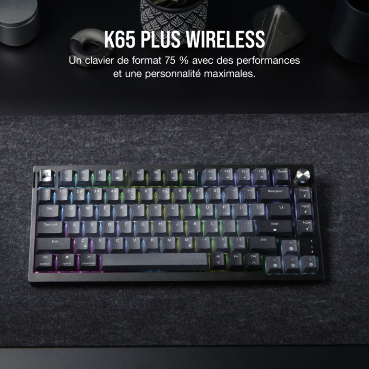 Clavier gamer sans fil CORSAIR K65 PLUS Wireless