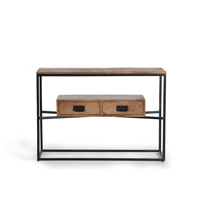Consola de Madera de Mango 110 Cm Estilo Industrial
