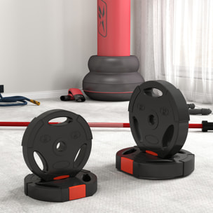 Juego de Discos Pesas de 4 Piezas Discos de Pesas Total 30 kg 2x10 kg 2x5 kg con Orificios de 2,5 cm para Entrenamiento Fitness en Hogar Gimnasio Negro