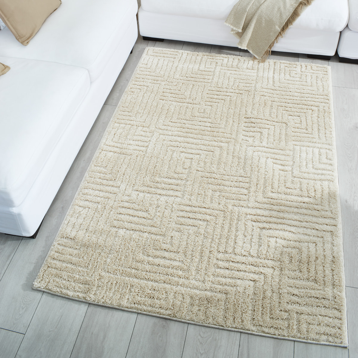 HARMONY - Tapis moderne géométrique avec poils en relief