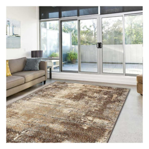 Tapis salon et chambre tissé motif faux uni RUJI