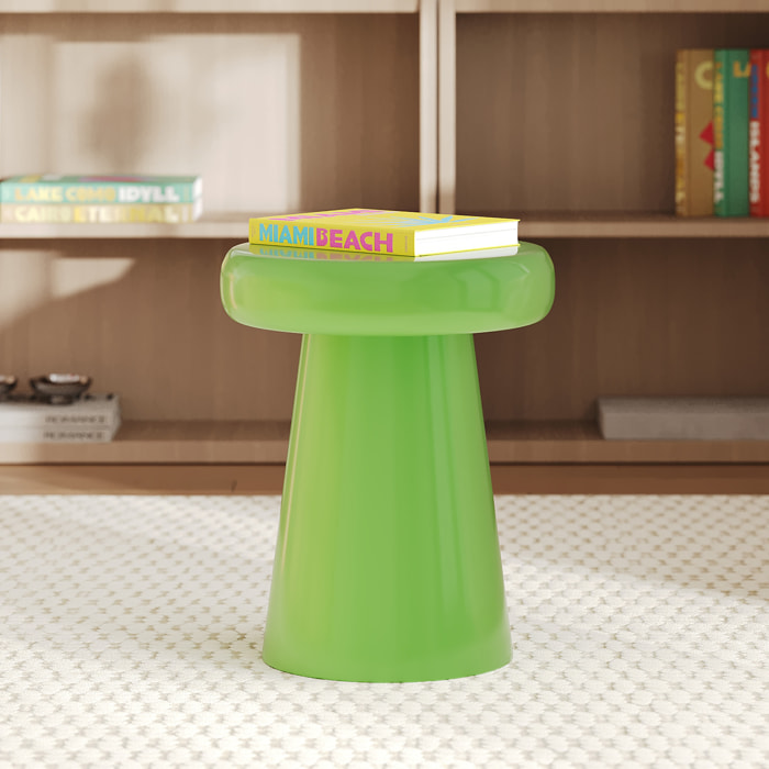 Table d'appoint ronde en métal vert D40 cm - Anouk