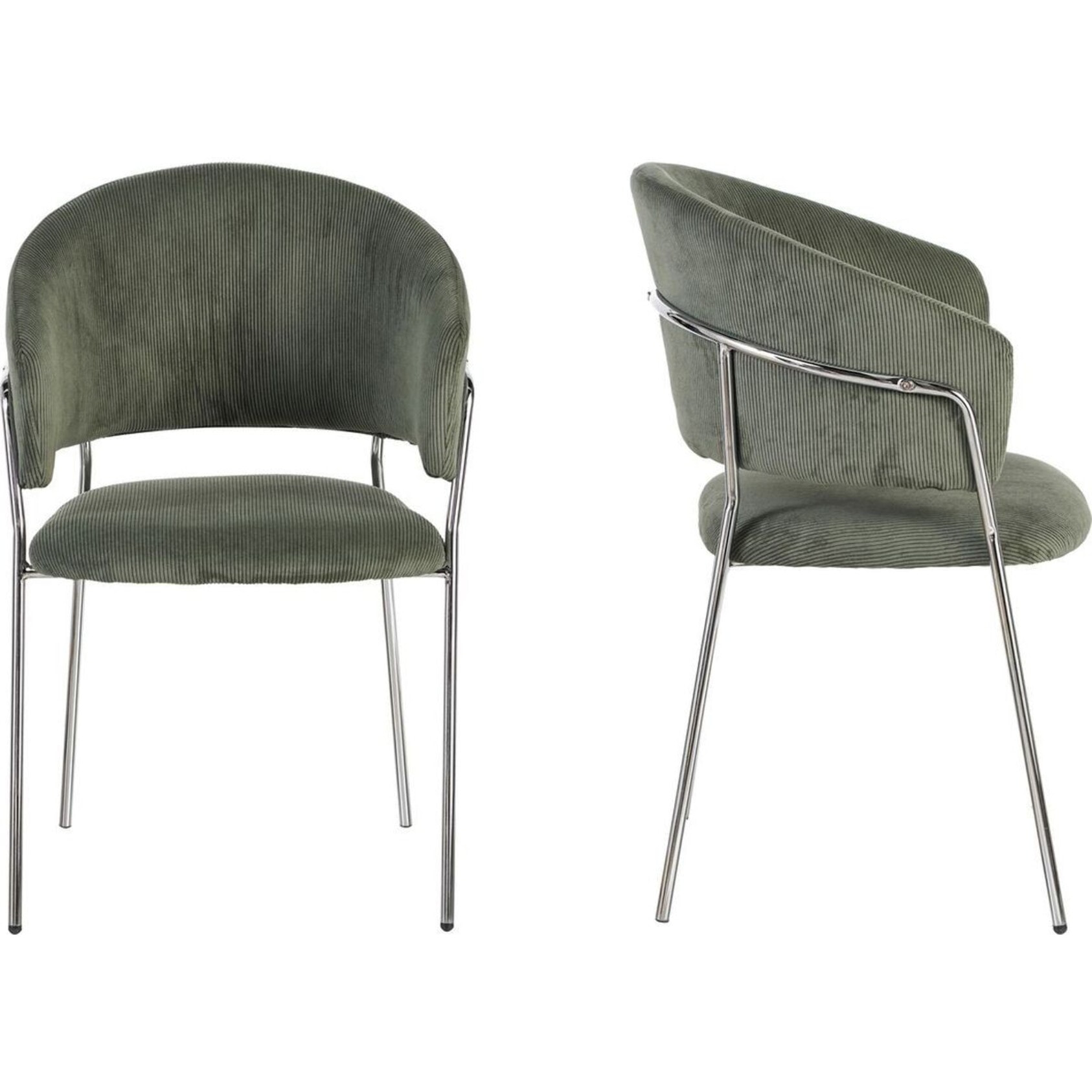 Lot de 2 chaises piètement chromé - ISYA