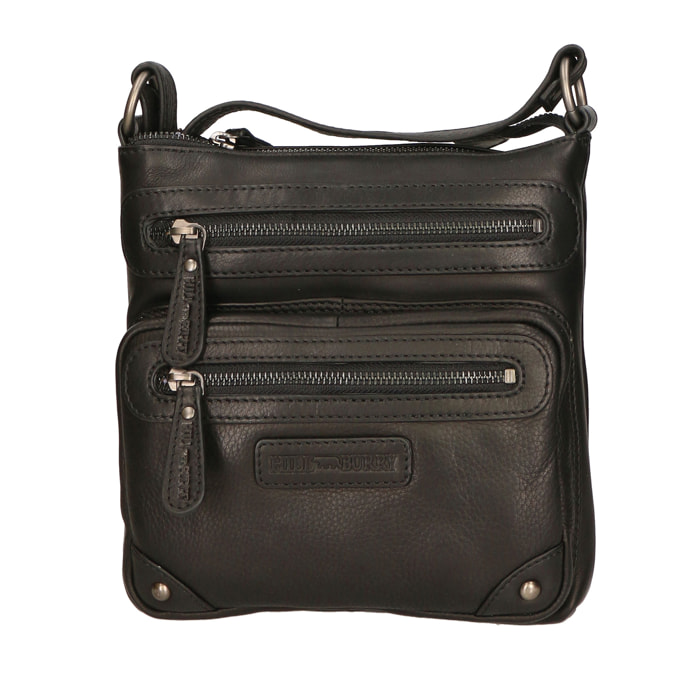 Borsa a tracolla da uomo In Vera pelle Made in Italy 22x23x5 cm