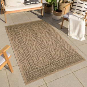 Nature - tapis aspect jute à motifs losanges marron