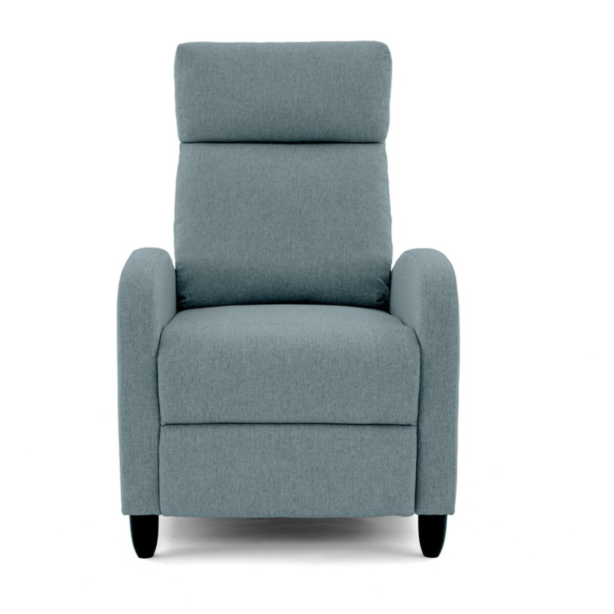 Poltrona design reclinabile in tessuto celeste - Marta