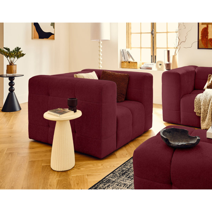Suzano - fauteuil en tissu texturé - Prune