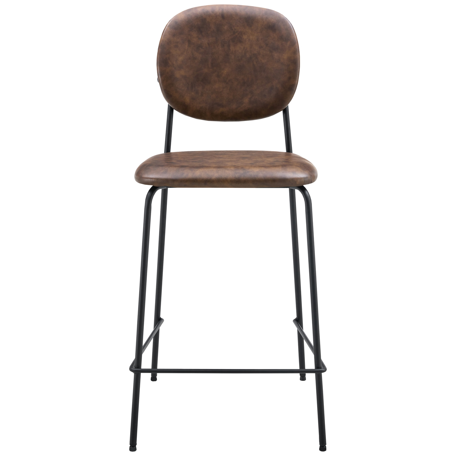 Lot de 2 tabourets de bar en simili marron EDMOND