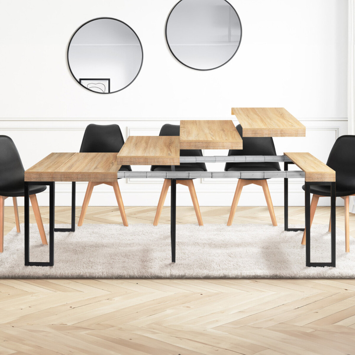 Consoles-tables à manger extensibles Memphis - Bois / Noir