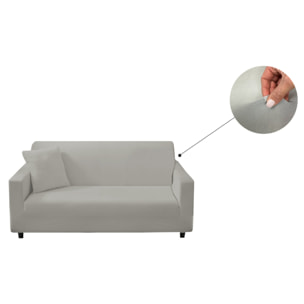 Copripoltrona Elasticizzato In Tinta Unita Per Divani Lineari e Componibili Modello Perfetto Grigio Chiaro