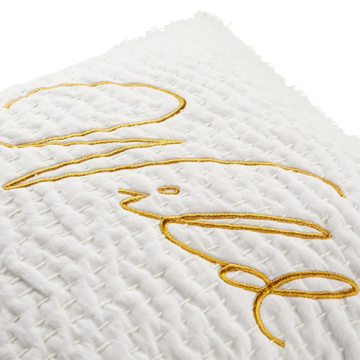 Coussin brodé "Wild" blanc 45x45cm