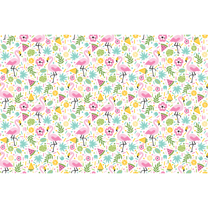 Sticker meuble enfant flamants roses des tropiques 60 x 90 cm