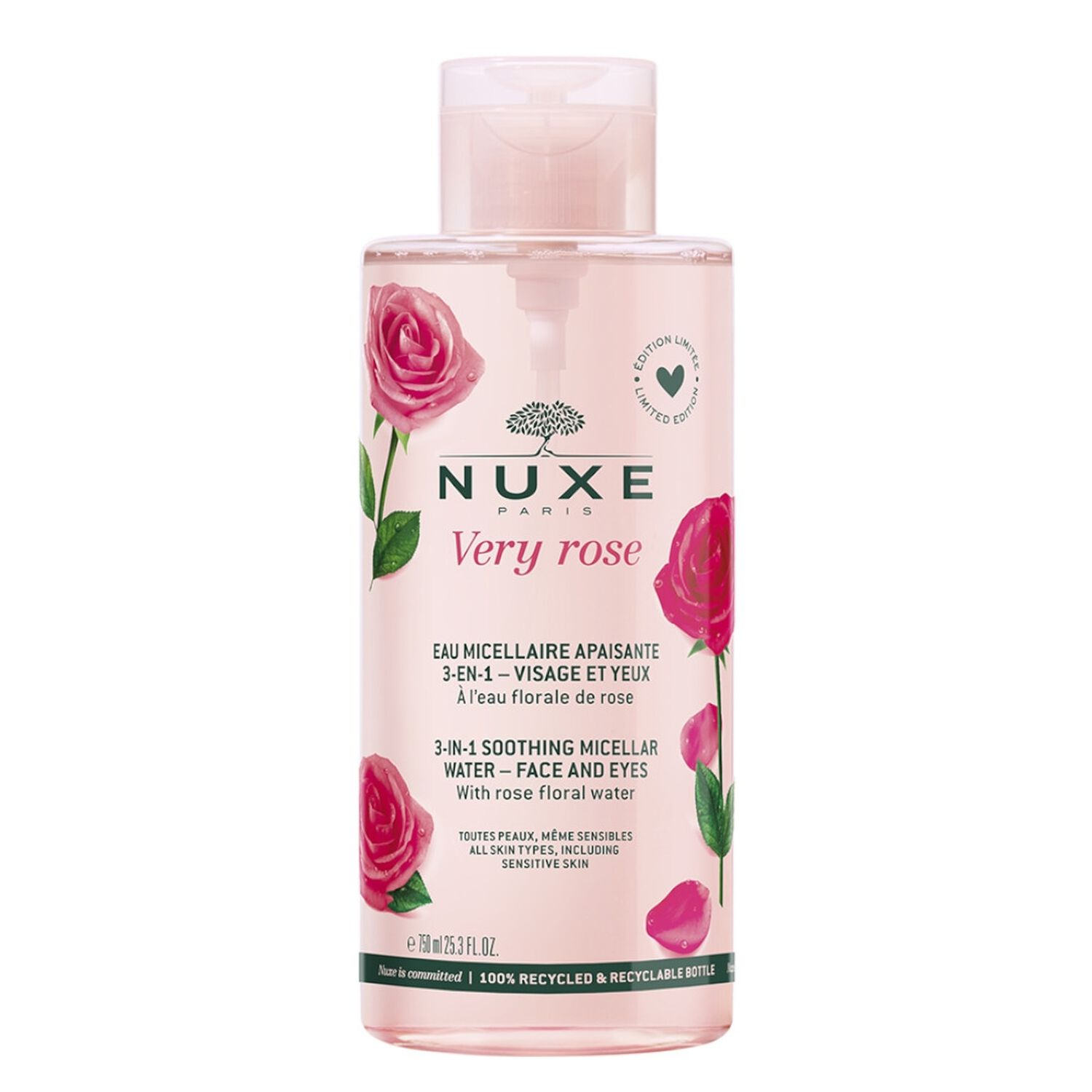 Very Rose - Eau micellaire apaisante 3-en-1 visage et yeux 750ml