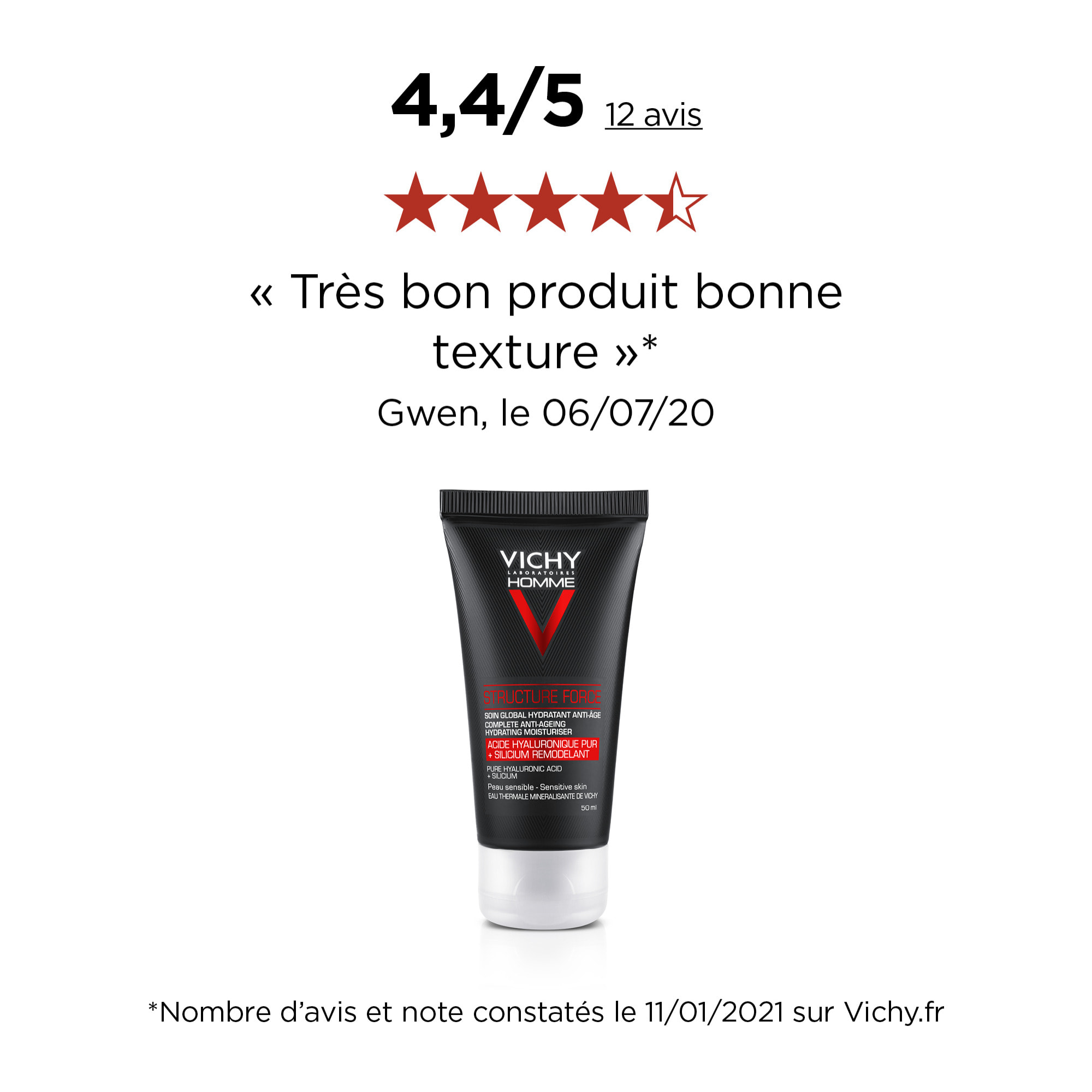 Vichy Homme Structure Force Soin Anti-âge 50ml