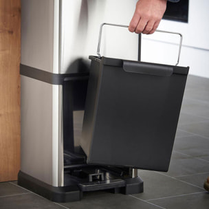 Cubo de reciclaje ecológico 32 litros de 3 compartimentos (2 de 8 L + 1 de 16 L), reciclaje de basura / cubos de reciclaje, Gran Capacidad, para Papel