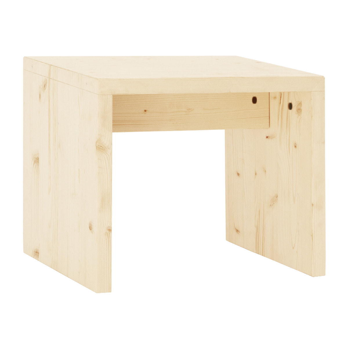 Petite table / tabouret en bois massif au ton naturel de 45x50cm Hauteur: 45 Longueur: 50 Largeur: 30