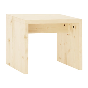 Petite table / tabouret en bois massif au ton naturel de 45x50cm Hauteur: 45 Longueur: 50 Largeur: 30