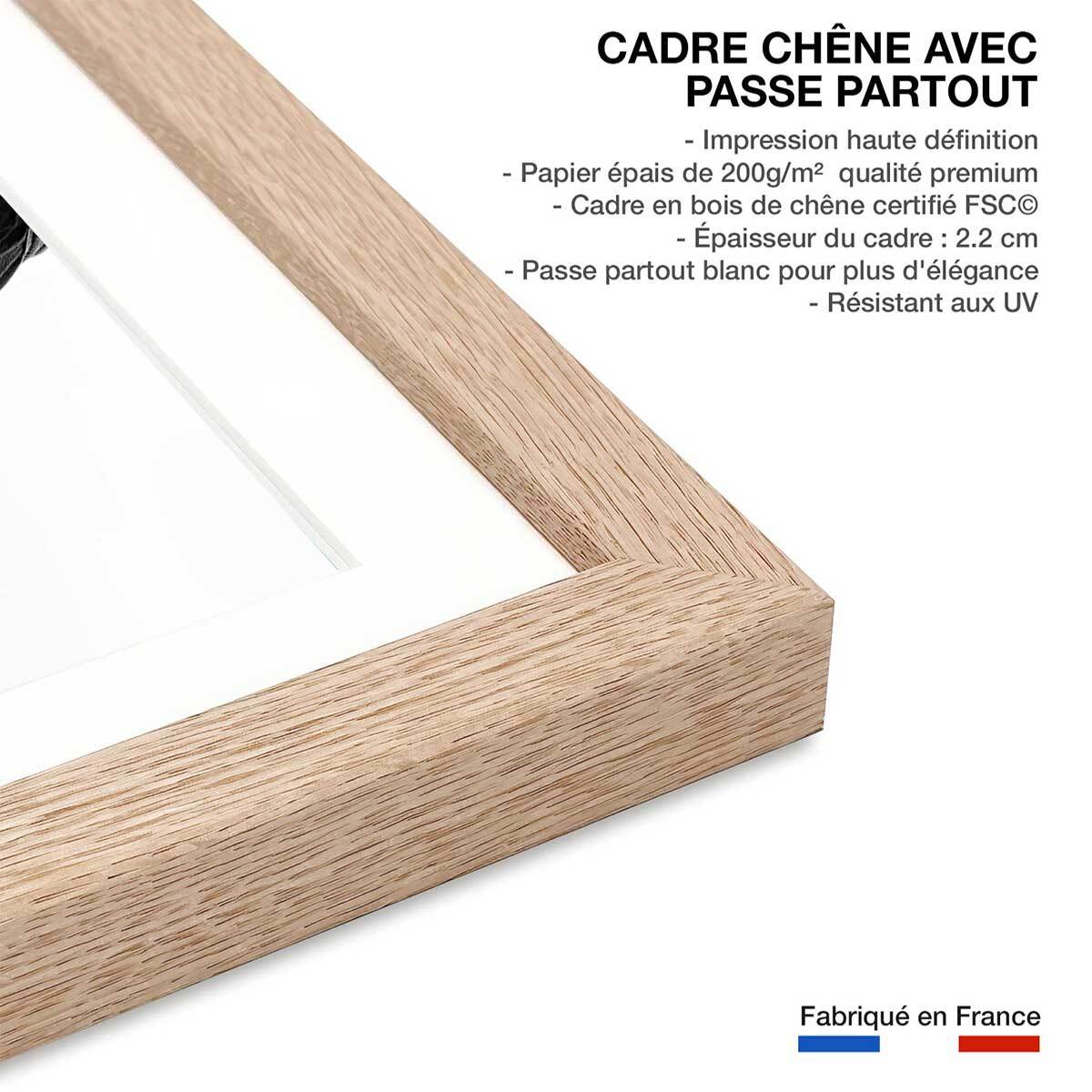 Affiche d'art skater girl - vente d' Affiche + cadre en bois - Chêne